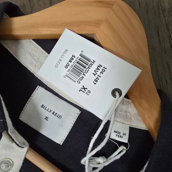 🆕️ Billy Reid Pensacola Short Sleeve Polo in Navy - Picture 7 of 13